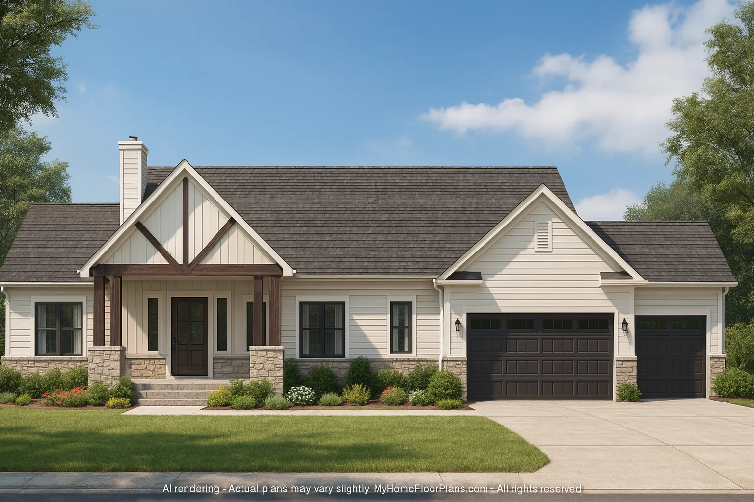 Beautiful 1-Story House Plan with Vaulted Ceilings & CAD Files