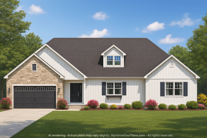 Beautiful 1-Story House Plan with Vaulted Ceilings & Screened Porch