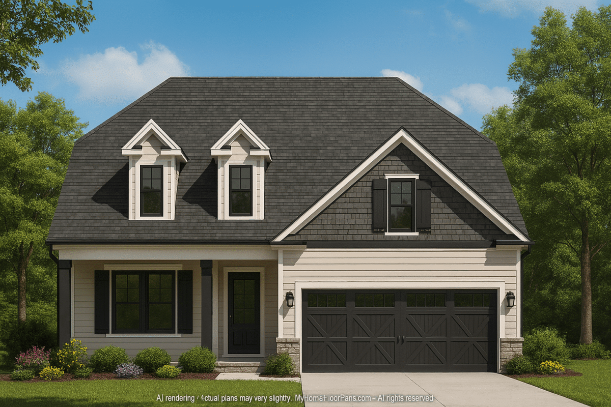 Beautiful 1.5-Story Home Plan with CAD Designs & Floor Plan