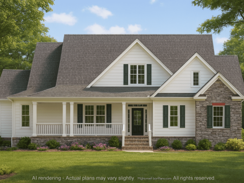 Beautiful 1.5-Story House Plan with Craftsman Charm