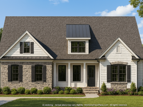 Beautiful 1.5-Story House Plan with Vaulted Ceilings & CAD Designs