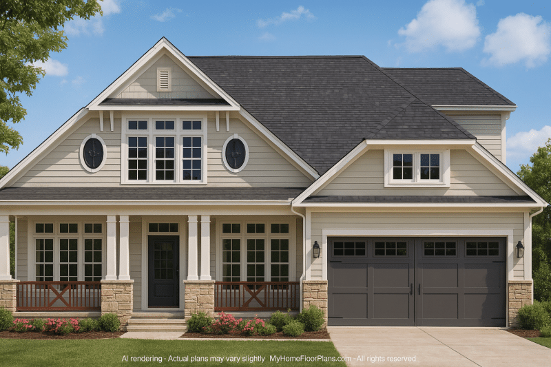 Beautiful 2-Story Craftsman House Plan with Open Floor Plan (2605 Sq Ft)