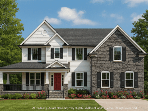 Beautiful 2-Story Home Plan with 5 Bedrooms, Bonus Room & 3-Car Garage