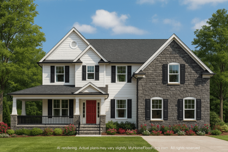 Beautiful 2-Story Home Plan with 5 Bedrooms, Bonus Room & 3-Car Garage