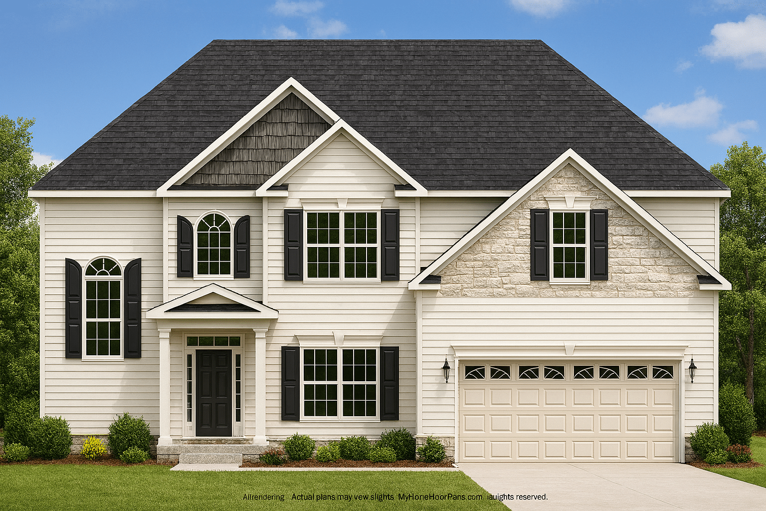 Beautiful 2-Story House Plan with 4 Bedrooms & Covered Porch
