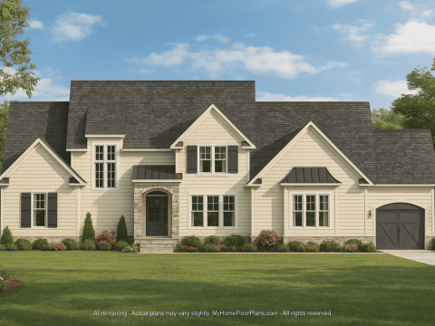 Beautiful 2-Story House Plan with Architectural Design & CAD Blueprints