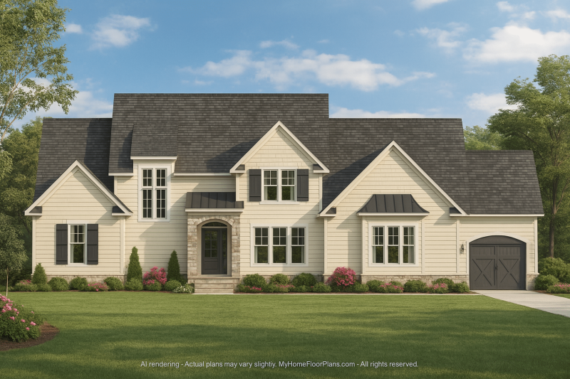 Beautiful 2-Story House Plan with Architectural Design & CAD Blueprints