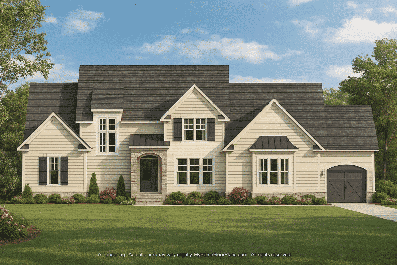 Beautiful 2-Story House Plan with Architectural Design & CAD Blueprints