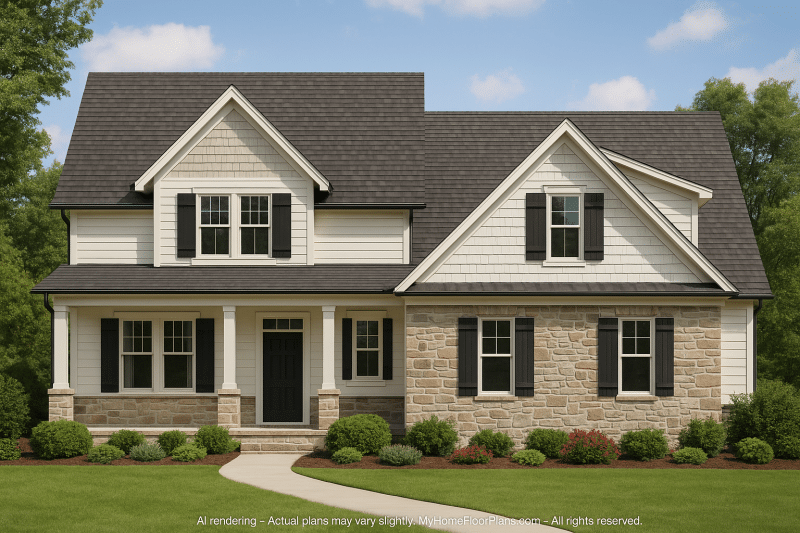 Beautiful 2-Story House Plan with Craftsman Details and CAD Designs