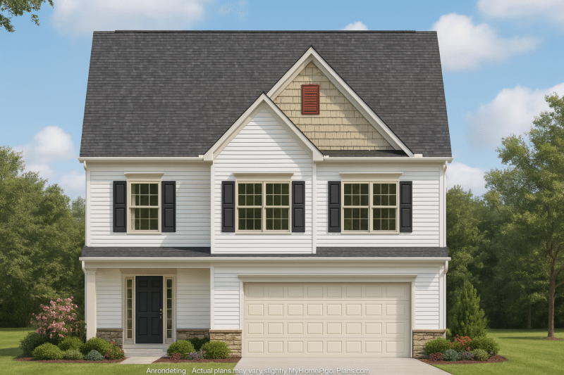 Beautiful 2-Story House Plan with Open Layout and CAD Blueprint
