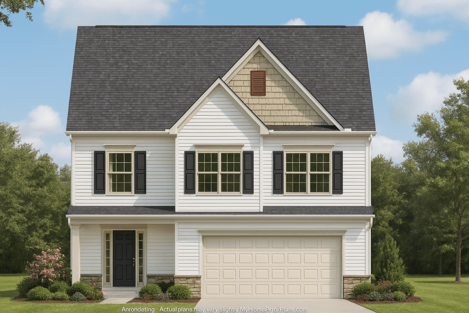 Beautiful 2-Story House Plan with Open Layout and CAD Blueprint
