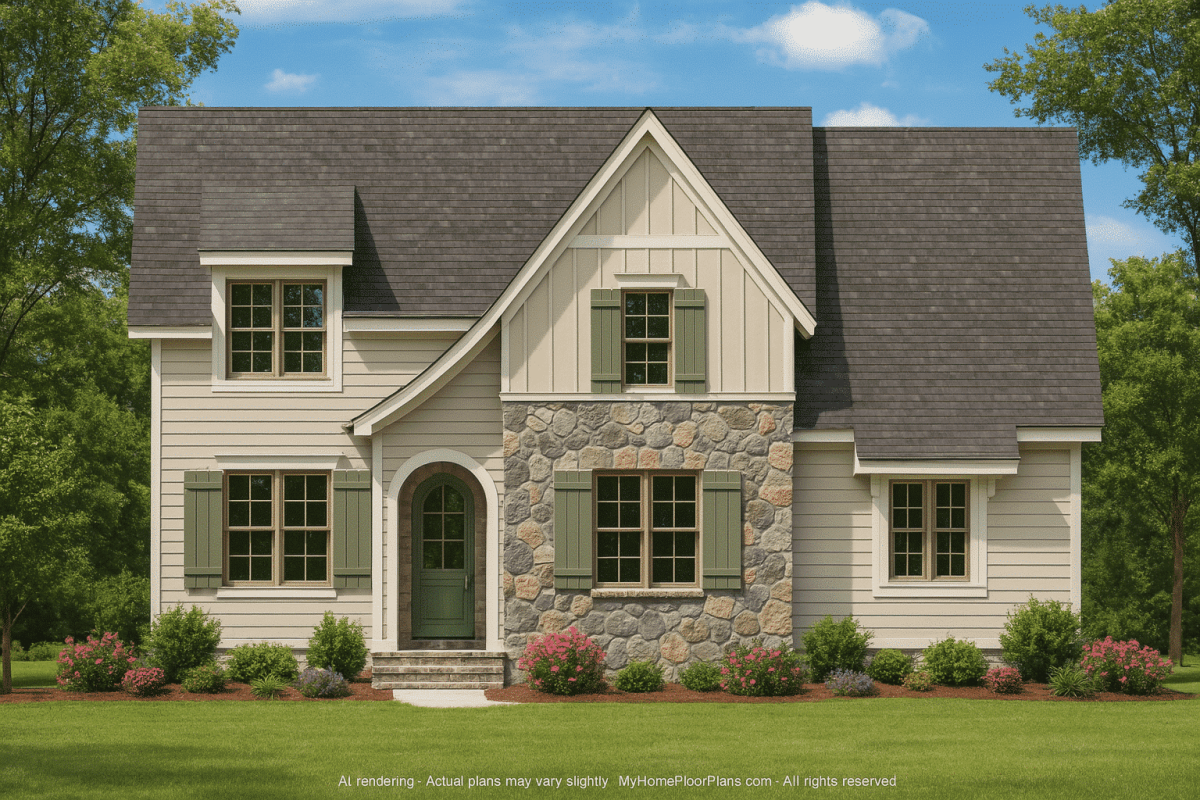 Beautiful 2-Story House Plan with Spacious Layout & Timeless Charm