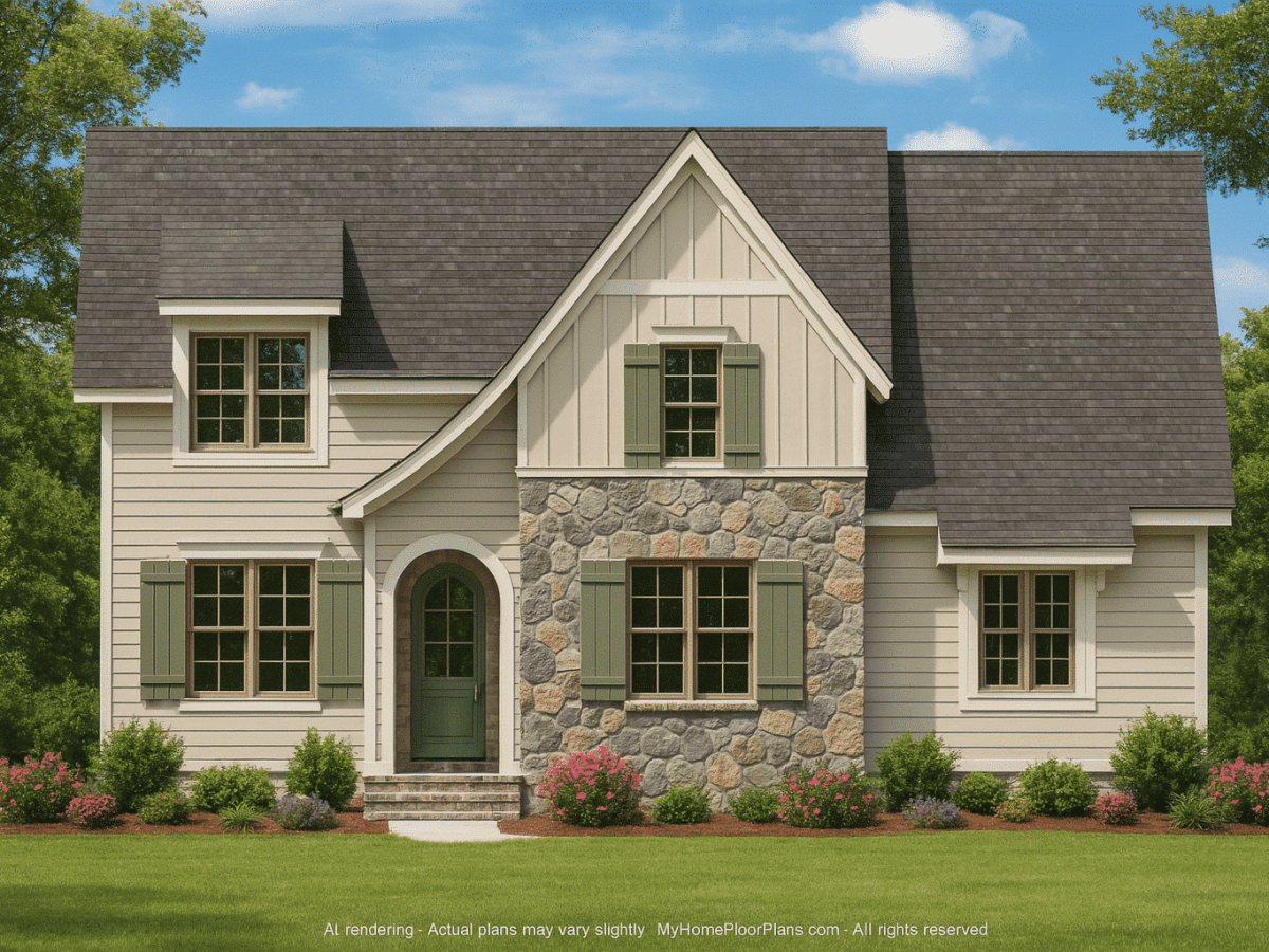 Beautiful 2-Story House Plan with Spacious Layout & Timeless Charm
