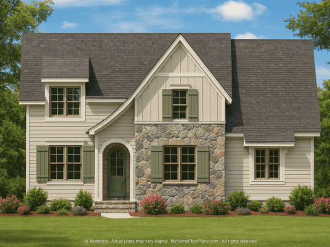 Beautiful 2-Story House Plan with Spacious Layout & Timeless Charm