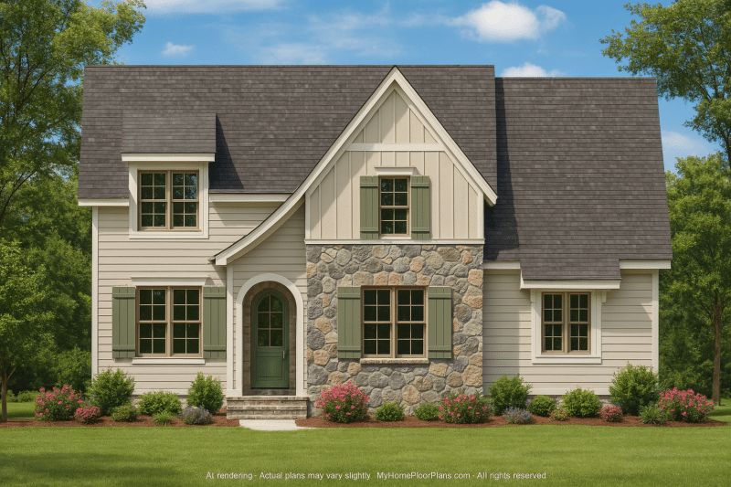 Beautiful 2-Story House Plan with Spacious Layout & Timeless Charm