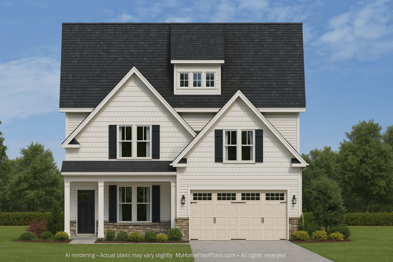 Beautiful 4-Bedroom House Plan with Craftsman Style & CAD Blueprints