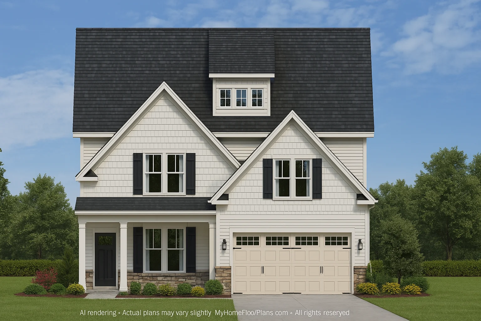 Beautiful 4-Bedroom House Plan with Craftsman Style & CAD Blueprints