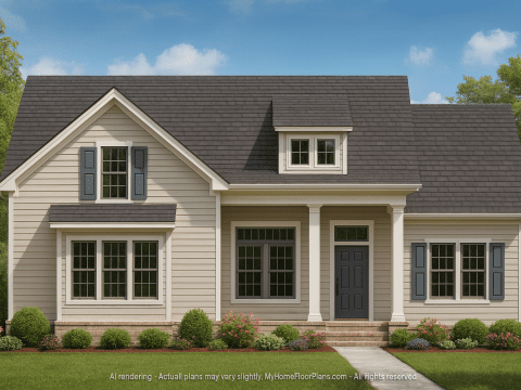 Beautiful CAD Home Floor Plan 2-Story 3-Bedroom Design