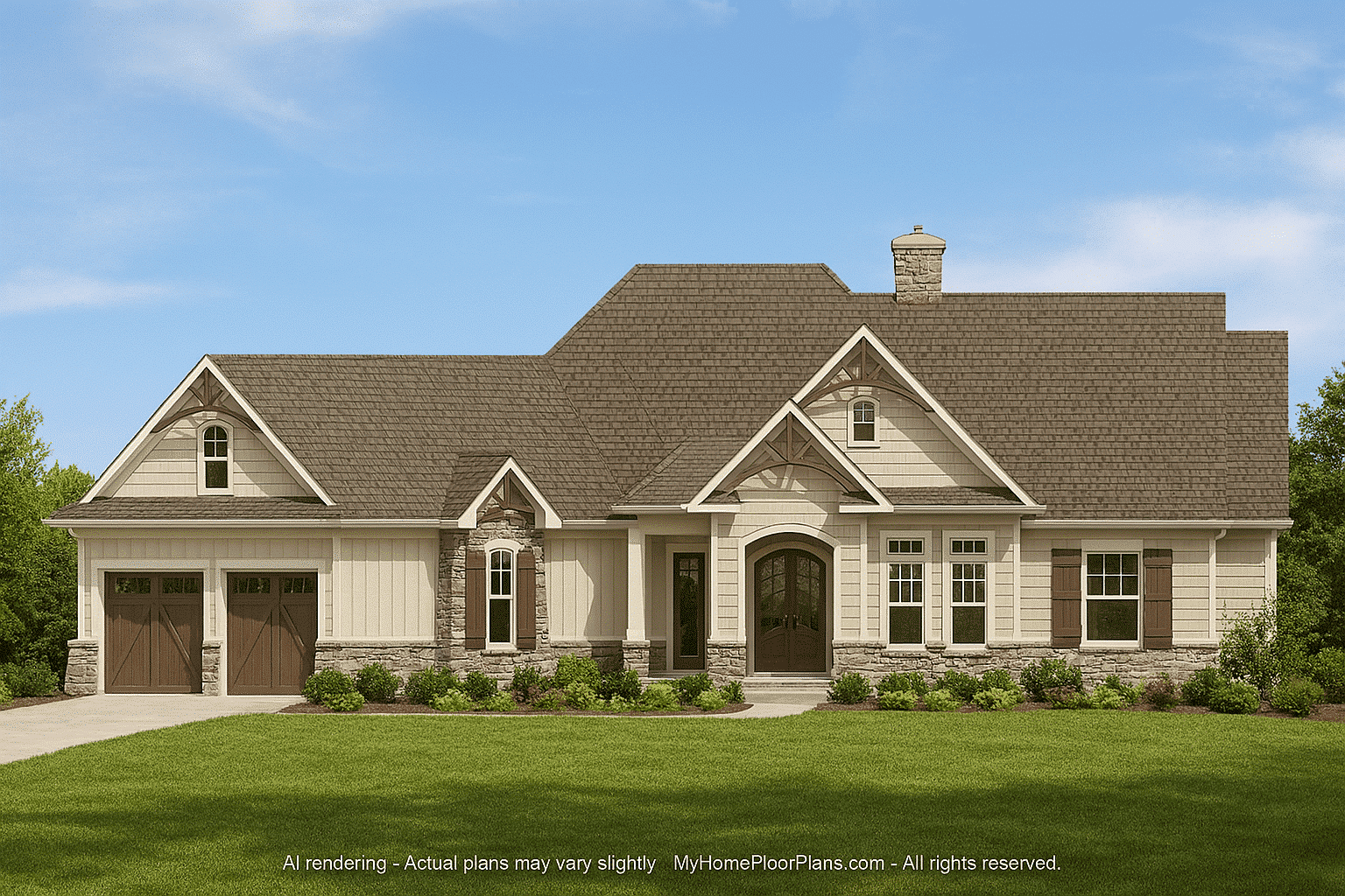 Beautiful Craftsman Home Plan with Detailed Floor Designs