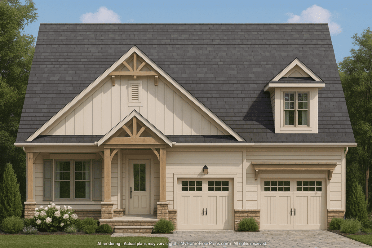 Beautiful Craftsman House Plan with 2 Stories and Detailed CAD Blueprints