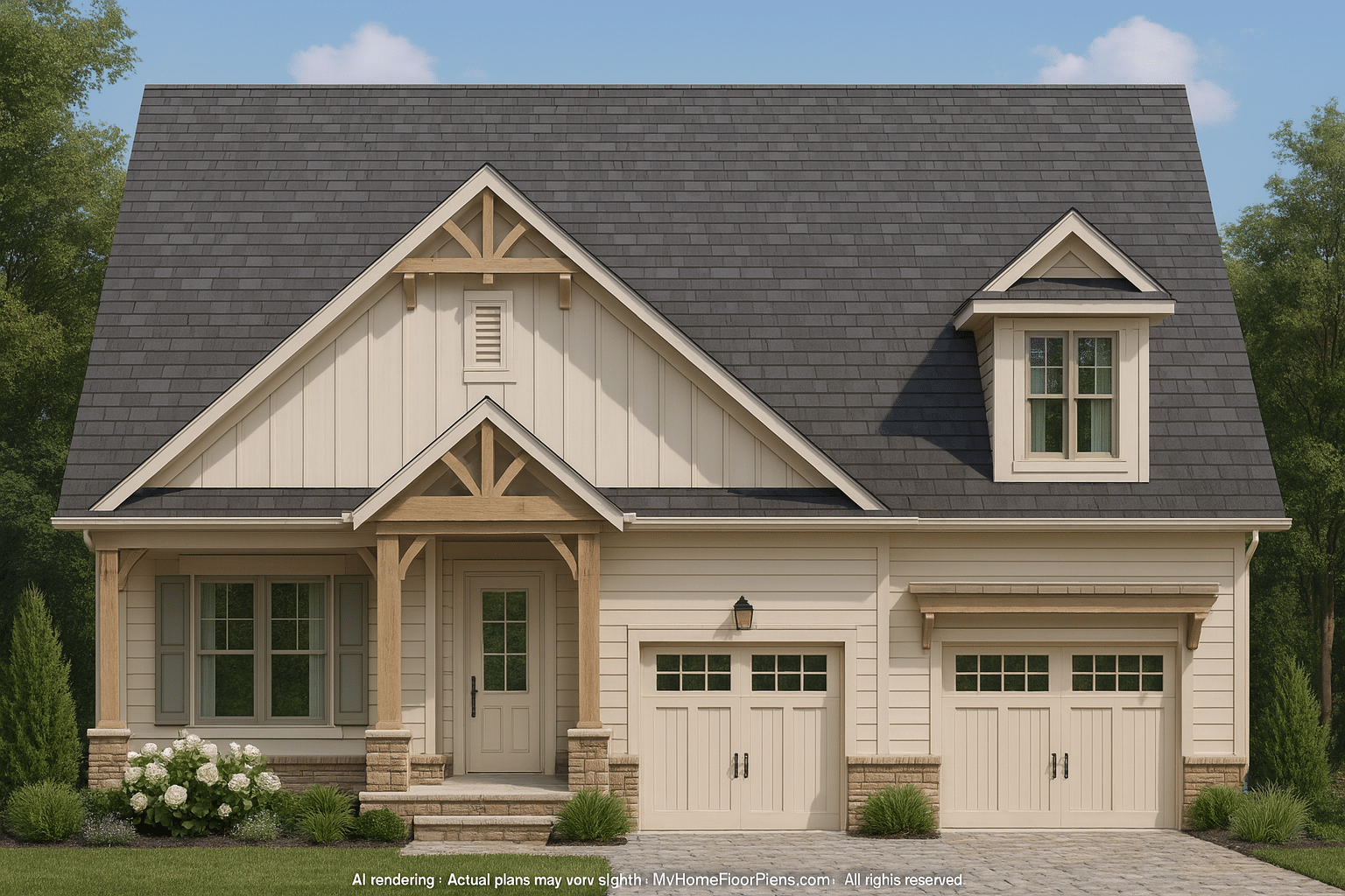 Beautiful Craftsman House Plan with 2 Stories and Detailed CAD Blueprints