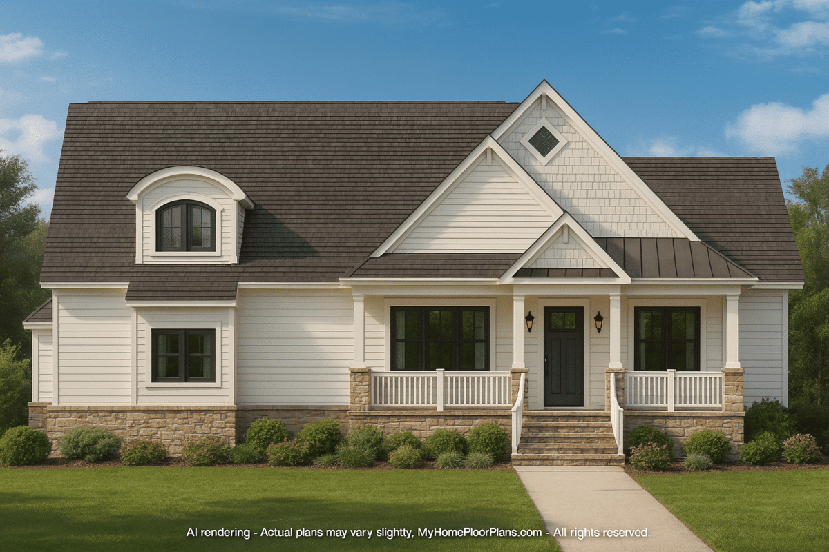 Beautiful Craftsman-Style House Plan with Split-Bedroom Layout & Outdoor Deck