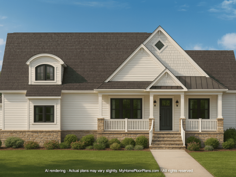 Beautiful Craftsman-Style House Plan with Split-Bedroom Layout & Outdoor Deck