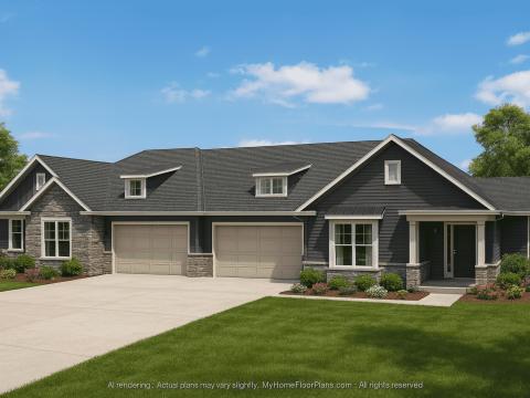 Beautiful Duplex Home Floor Plan with Blueprint CAD Designs