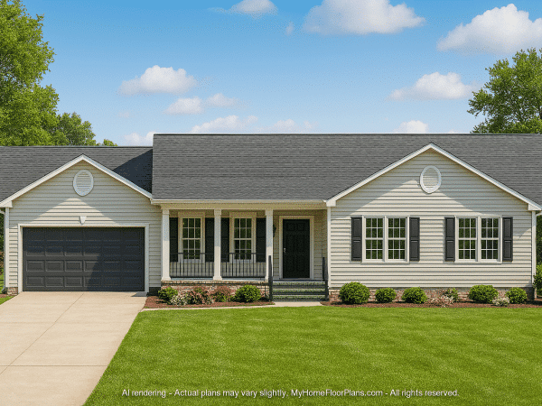 Beautiful Ranch House Floor Plan with CAD Designs & Blueprint