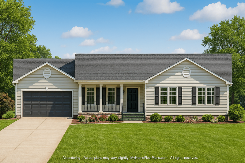 Beautiful Ranch House Floor Plan with CAD Designs & Blueprint