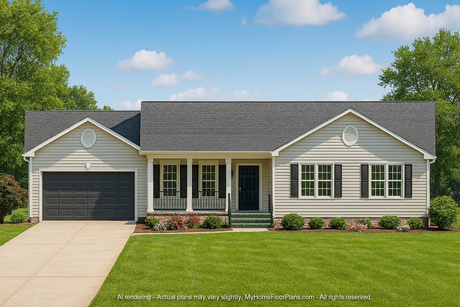 Beautiful Ranch House Floor Plan with CAD Designs & Blueprint
