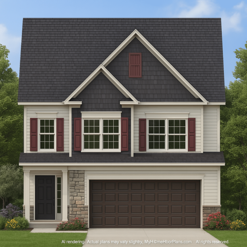 Beautiful Traditional 2-Story House Plan with CAD Blueprint & Functional Living