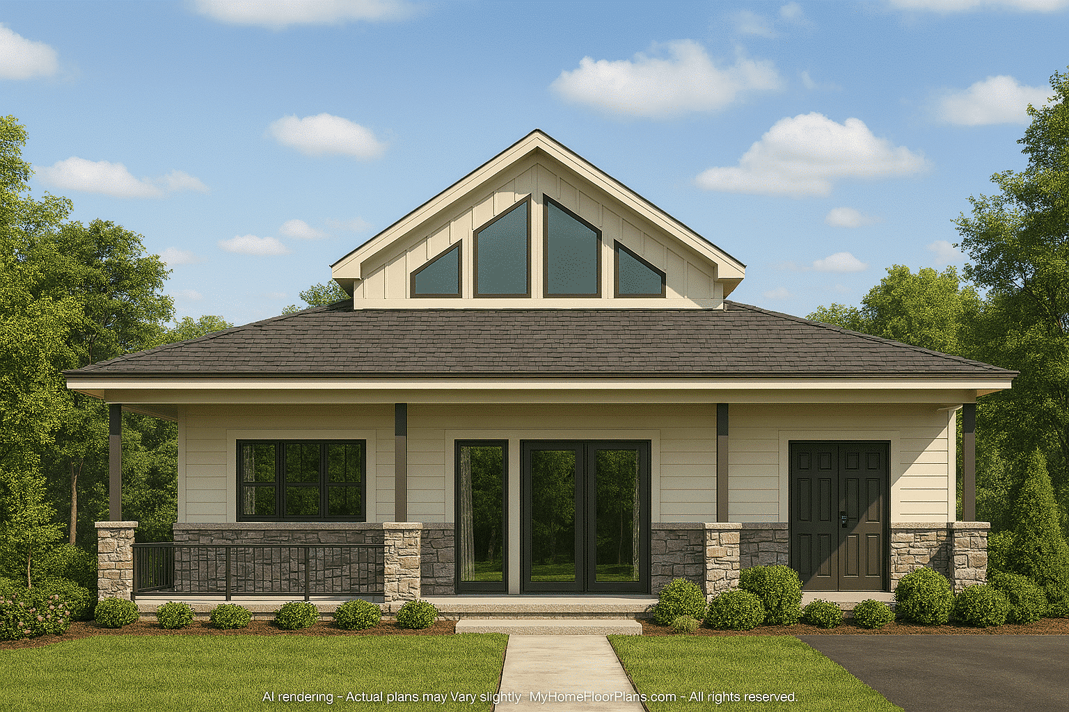 Cabin Pool House Plan - 743 Sq Ft - 1 Bed,1 Bath - CAD,Floor Plans,& Blueprints