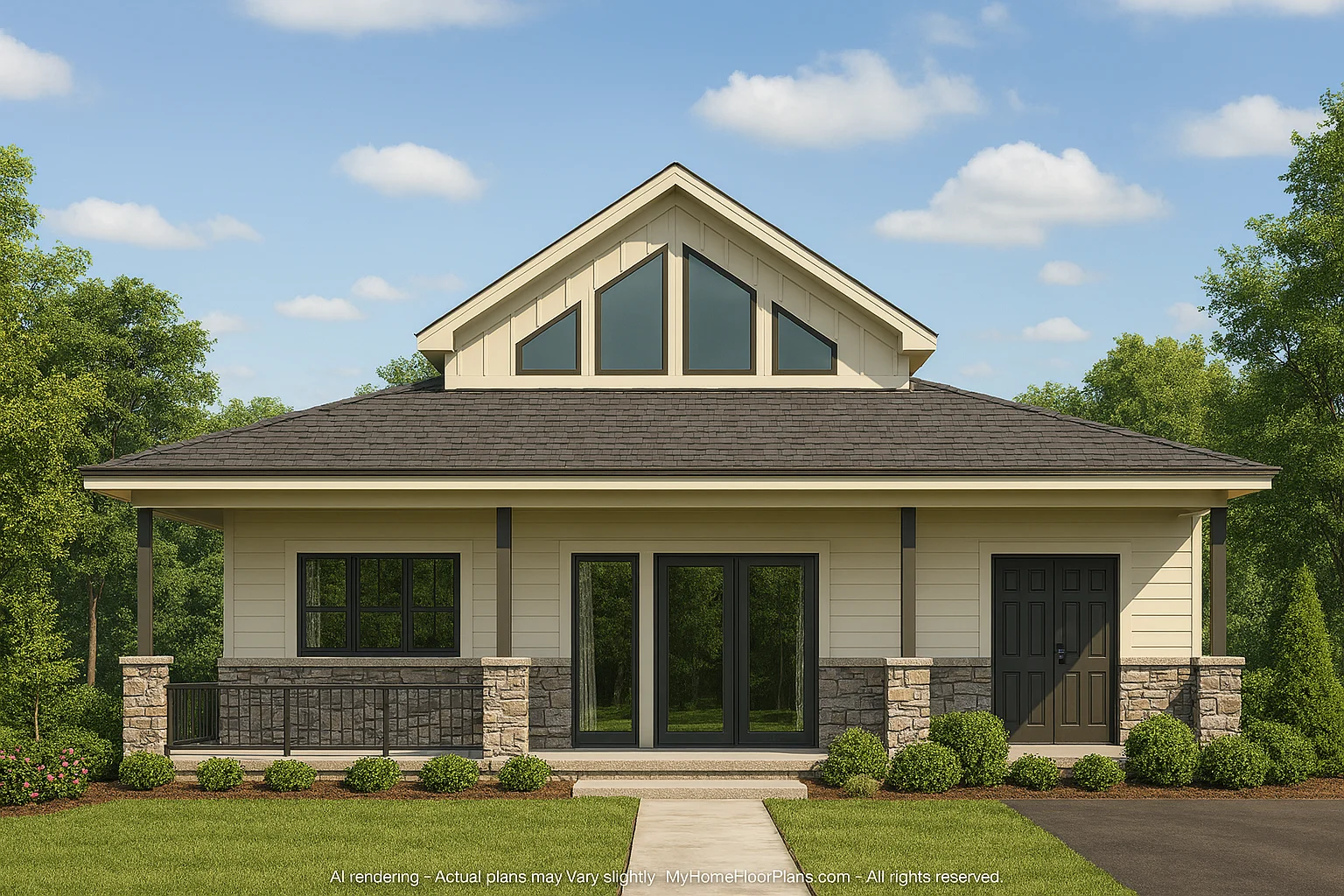 Cabin Pool House Plan - 743 Sq Ft - 1 Bed,1 Bath - CAD,Floor Plans,& Blueprints