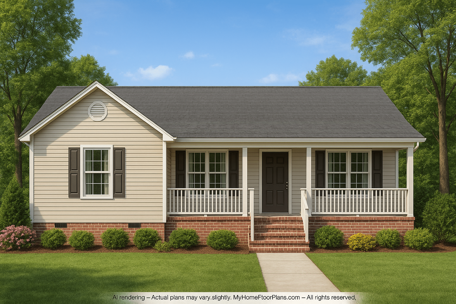 Charming 1-Story Cottage House Plan with Cozy Layout & CAD Designs