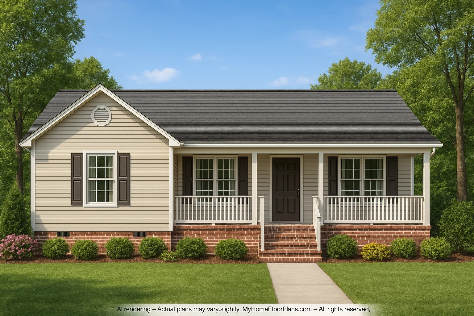 Charming 1-Story Cottage House Plan with Cozy Layout & CAD Designs