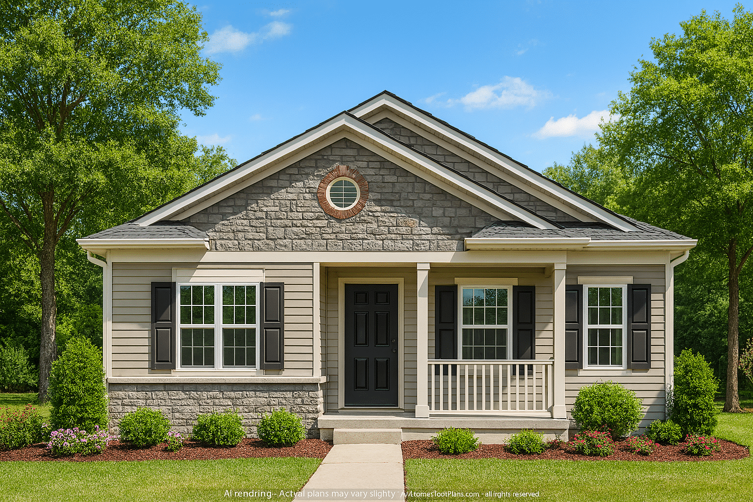 Charming 1-Story Craftsman House Plan with 4 Bedrooms & 6 Elevations