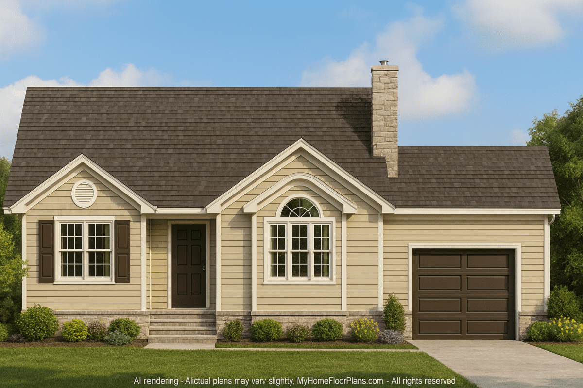 Charming 1-Story House Plan with 3 Bedrooms and Covered Porches