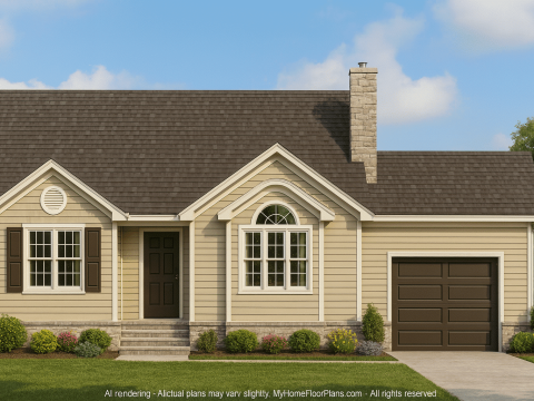 Charming 1-Story House Plan with 3 Bedrooms and Covered Porches