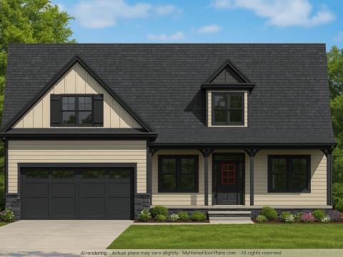 Charming 1.5-Story Craftsman House Plan with Cozy Layout & Custom CAD