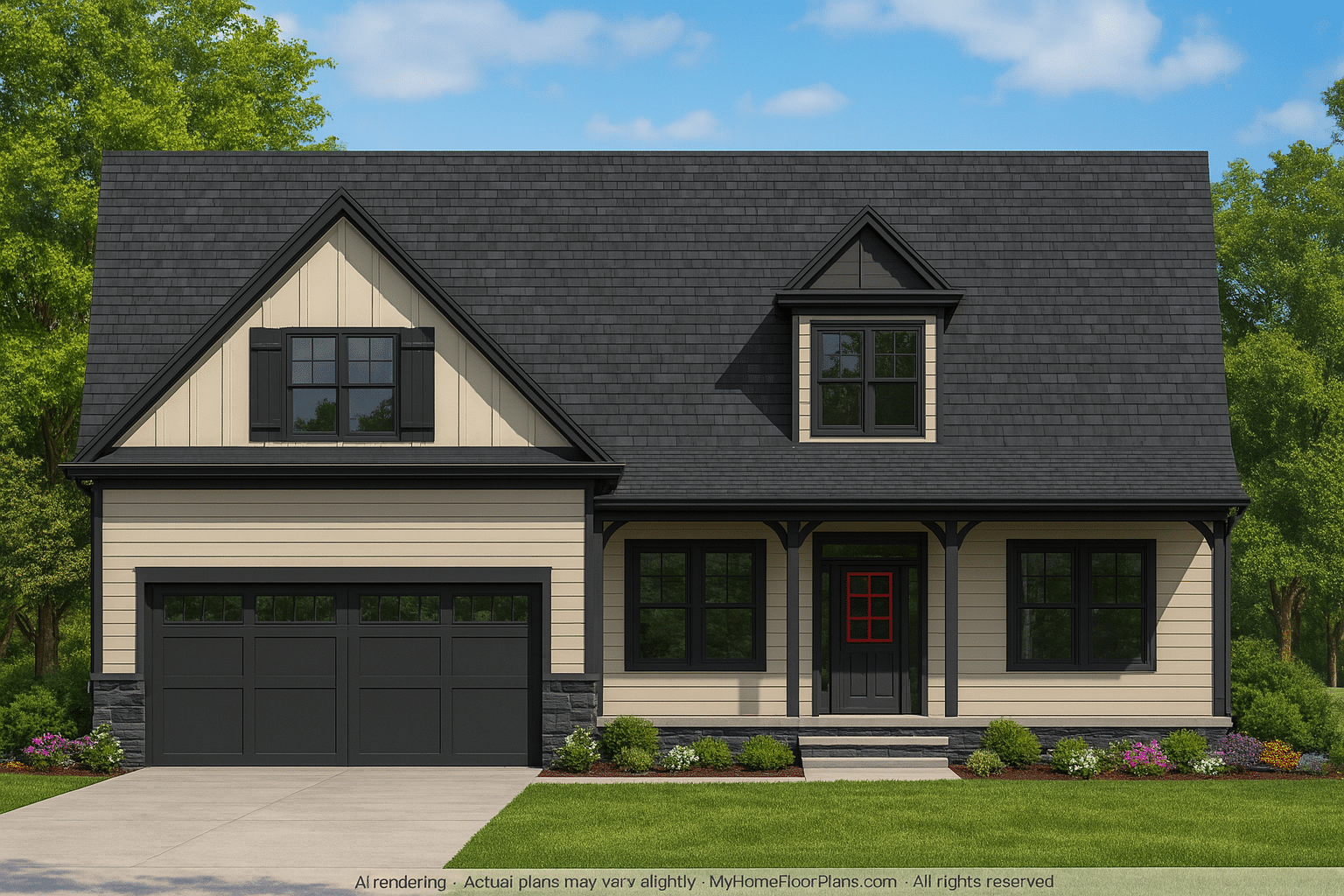 Charming 1.5-Story Craftsman House Plan with Cozy Layout & Custom CAD