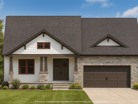 Charming 1.5-Story Craftsman House Plan with Smart CAD Designs