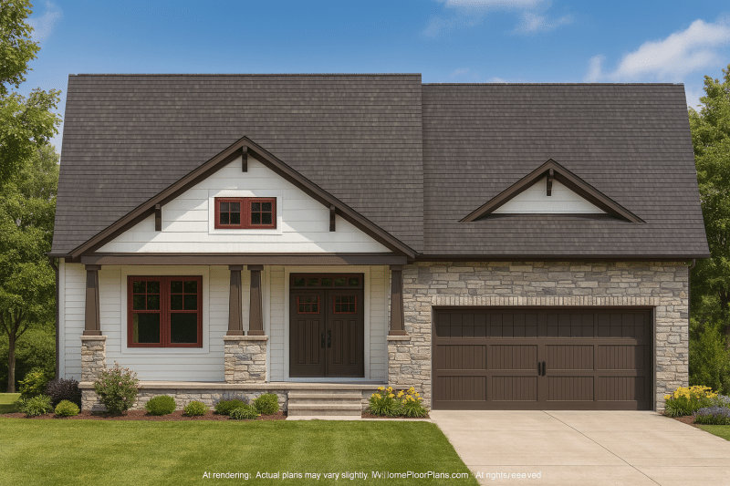 Charming 1.5-Story Craftsman House Plan with Smart CAD Designs