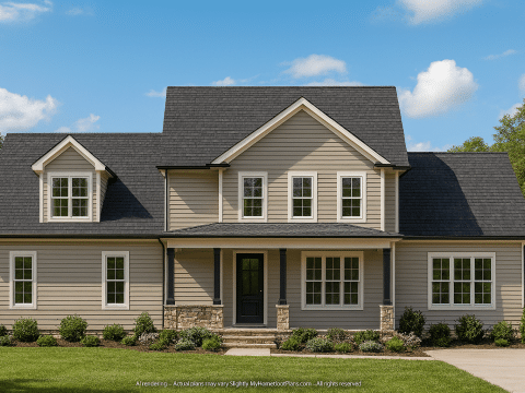 Charming 1.5-Story House Plan with Traditional Design and CAD Files