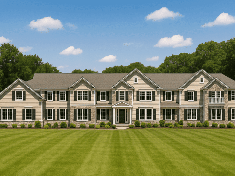 Charming 2-Story 6-Unit Townhome Plan with Craftsman Style & Efficient Layout