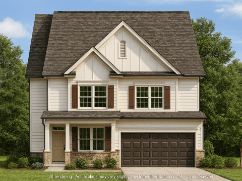 Charming 2-Story Colonial Farmhouse Plan with Office & Mudroom