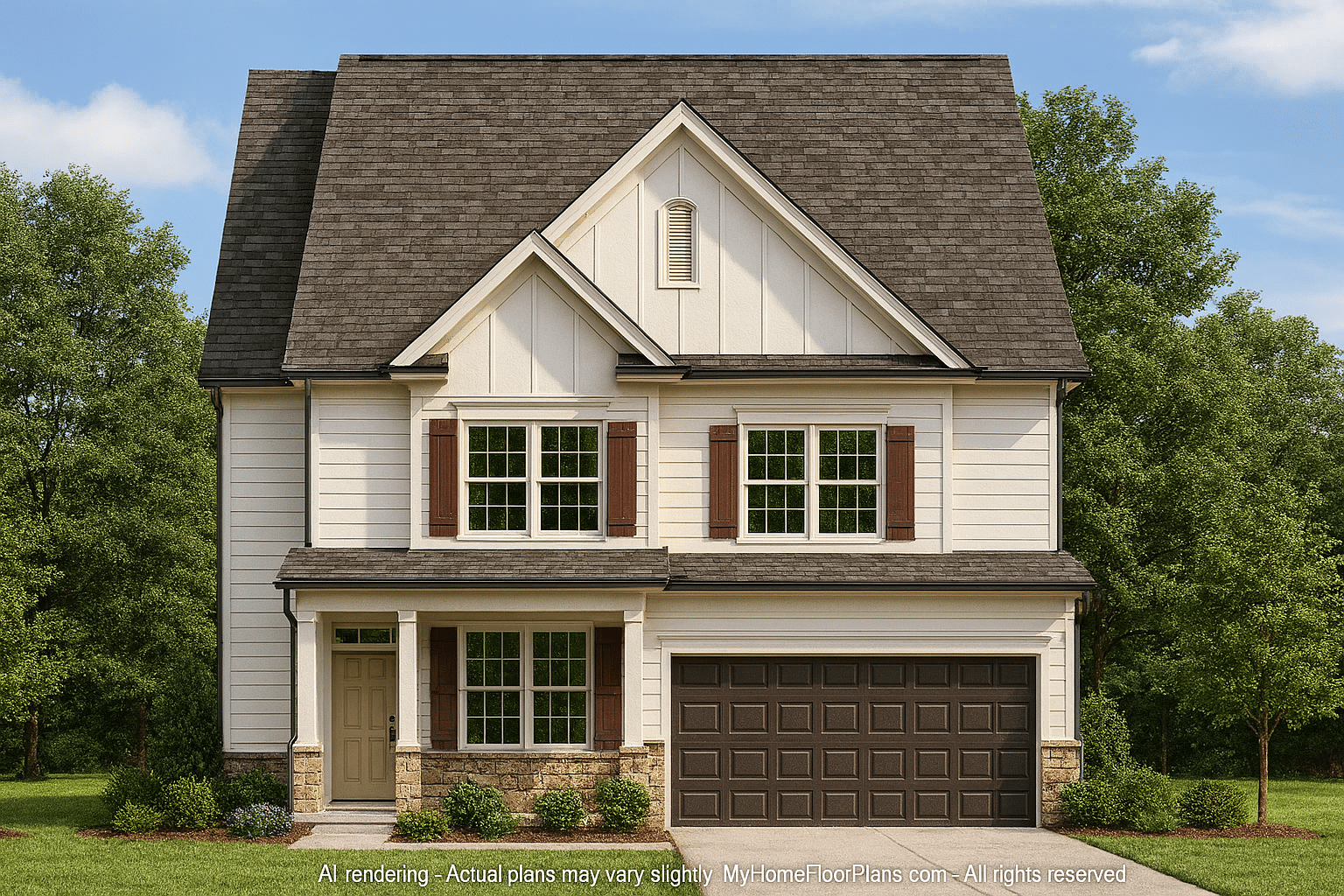 Charming 2-Story Colonial Farmhouse Plan with Office & Mudroom