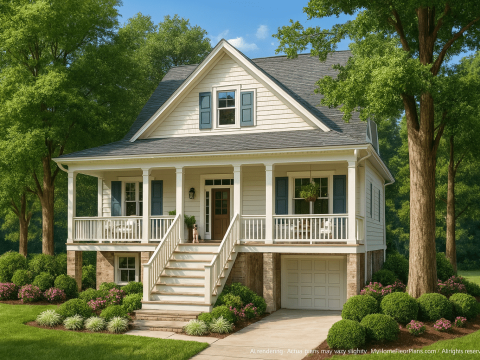 Charming 2-Story Cottage Home Plan with Craftsman Touch