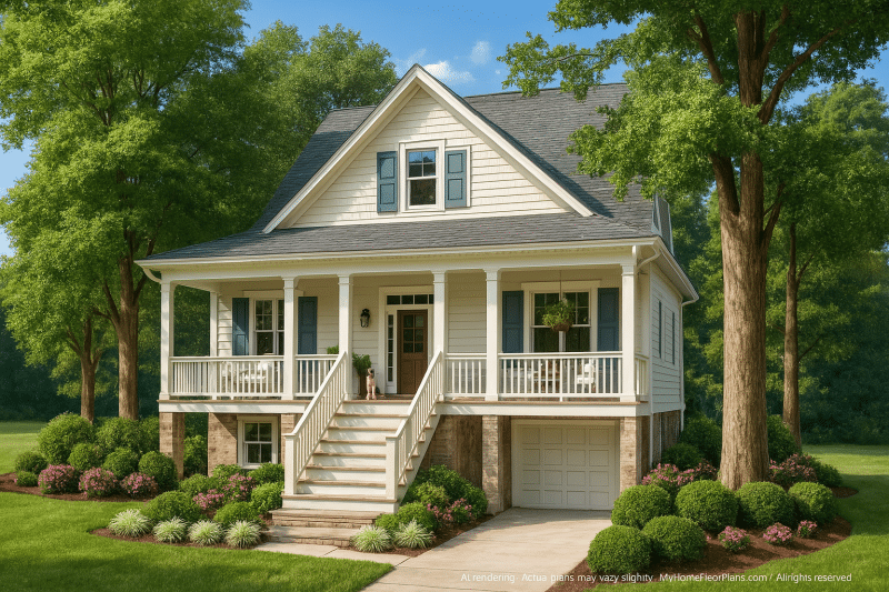 Charming 2-Story Cottage Home Plan with Craftsman Touch
