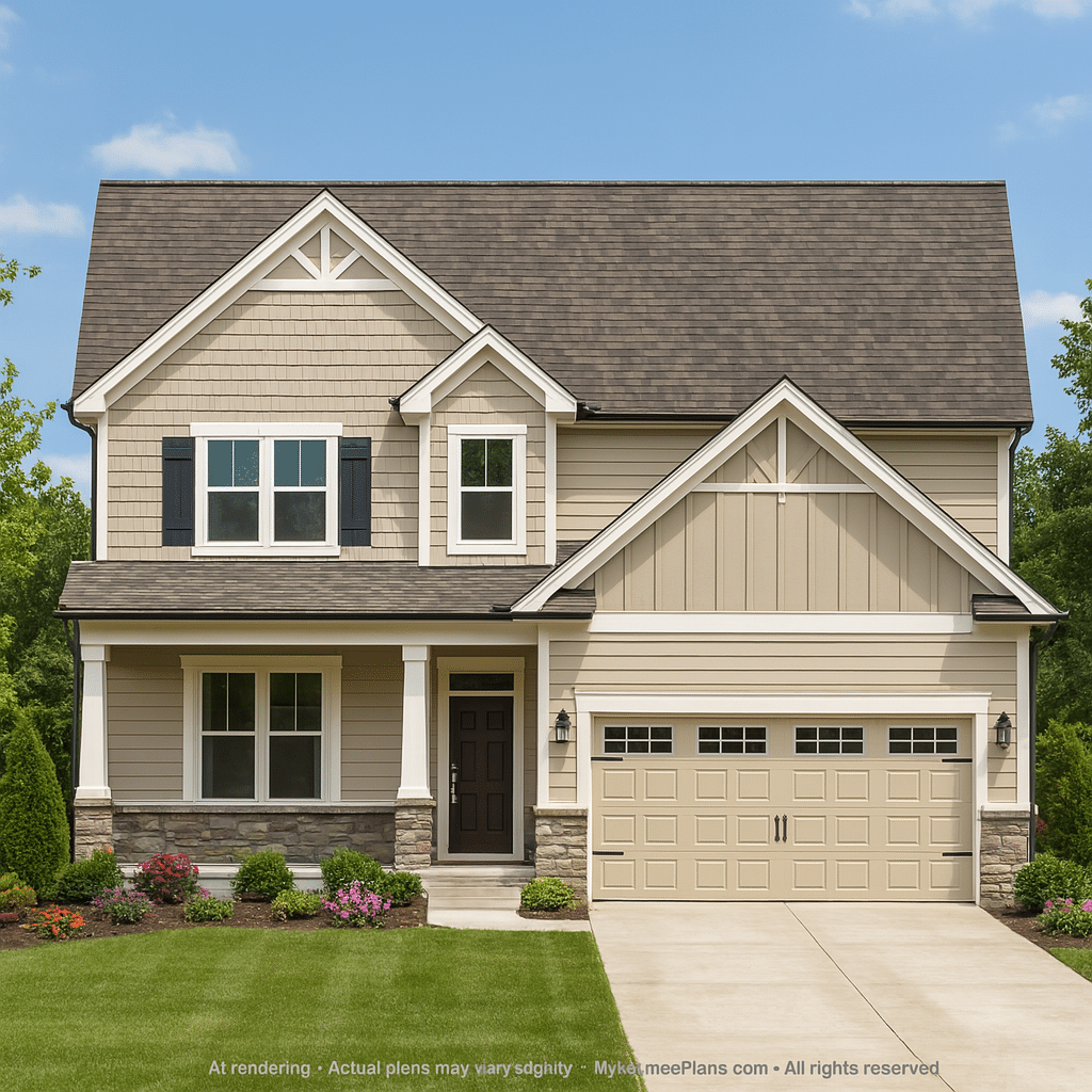 Charming 2-Story Craftsman Home Plan with Detailed CAD Designs